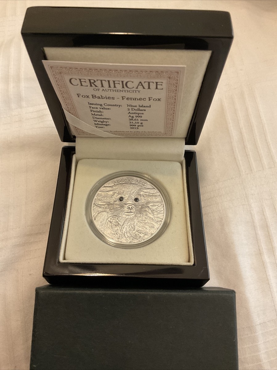 2013 Niue Fennec Fox babies coin. CRYSTAL EYES! RARE!! | eBay