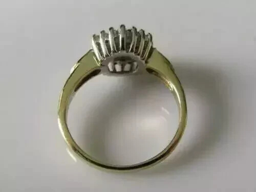 Women's Engagement Band Ring 14k Yellow Gold Plated 1 Ct Round Real Moissanite - Picture 4 of 5