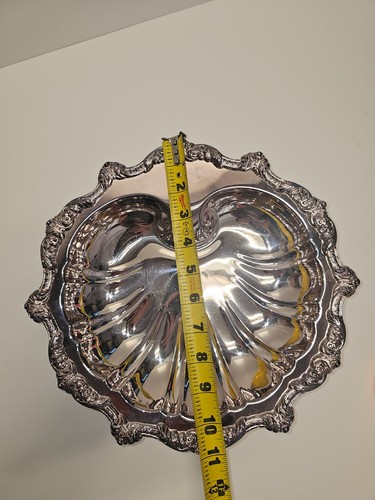 Vintage Poole EPCA Silverplate Shell Dish Tray Old English 5925 Footed 11" USA - Picture 8 of 10