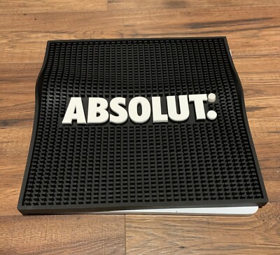  Absolute Vodka Black Rubber Bar Drying Mat Man cave 14'' square