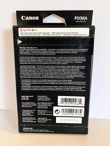 Canon Pixma Photo Paper Pro II 4" X 6" Super High Gloss 50 Sheets - PR-201 - NEW - 第 2/3 張圖片