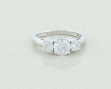 Sterling Silver CZ Three Stone Ring Size 6