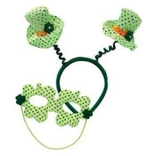 St Patrick's Day Leprechaun Hat Boppers w/Mask Felt St Patricks Headband