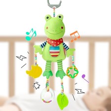 Cylazo Baby Hanging Toys, Plush Animal Stuffed Sensory Toys for Small, Frog