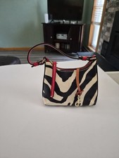 Dooney and Bourke Women's Zip Clutch Wallet. Black Pebble Leather