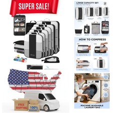 10 Set Compression Packing Cubes for Travel Essentials,Compressible Expandabl...