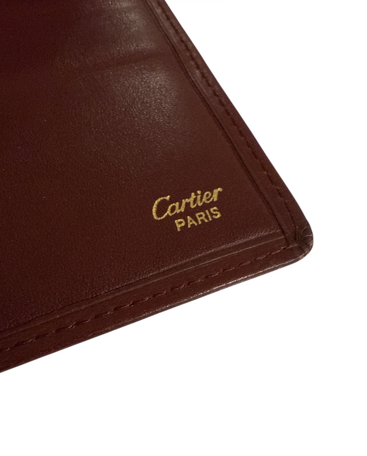 Cartier Brown Men's Wallet Solid Pattern Gold Ton… - image 3
