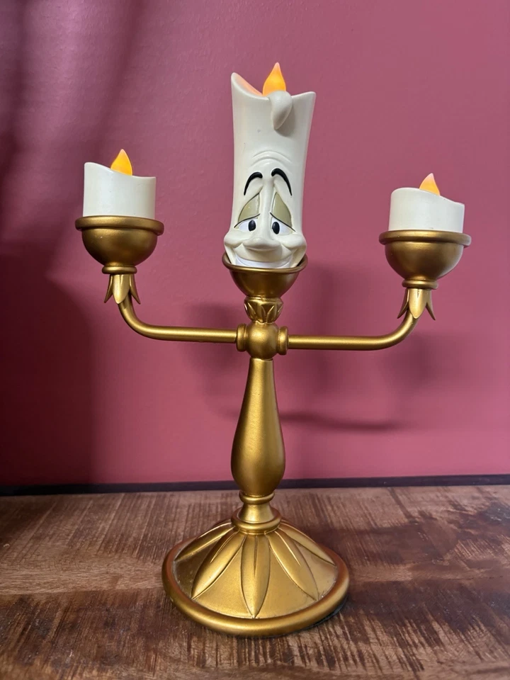 Bougeoir chandelier Lumière Disney La Belle et la Bête doré/blanc électrique - Photo 2/4