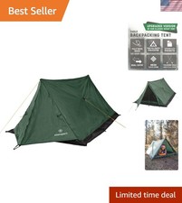 Lightweight 2-Person Camping Tent - Easy Setup A-Frame Design in Eagle Green