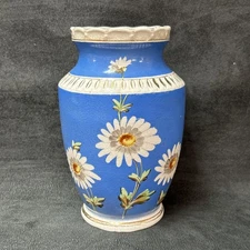 Antique Mercer DAISY VASE Gold Trim Porcelain Semi-Vitreous  5.5”
