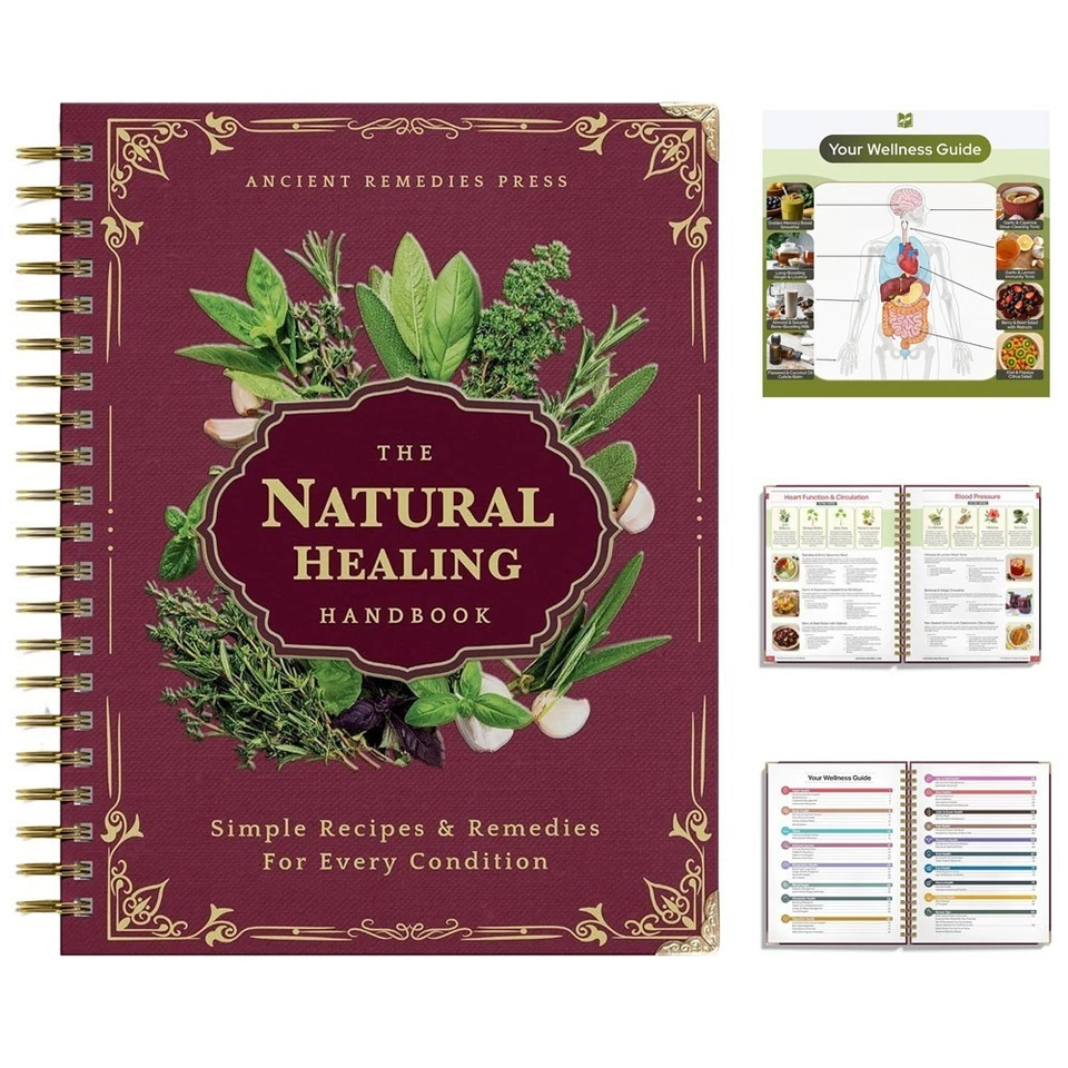 The Natural Healing Handbook, Spiral-Bound Guide for Herbal Remedies and Natural - image 4 of 4