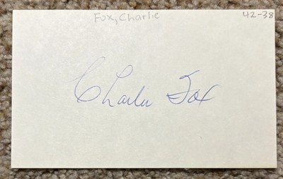 Charlie Fox signed card - 1942 Giants Mgr Giants Cubs -
