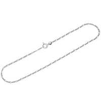 Fusskette 925 Sterling Silber 26Cm Figaro Panzerkette Diamantiert Damen Kettchen