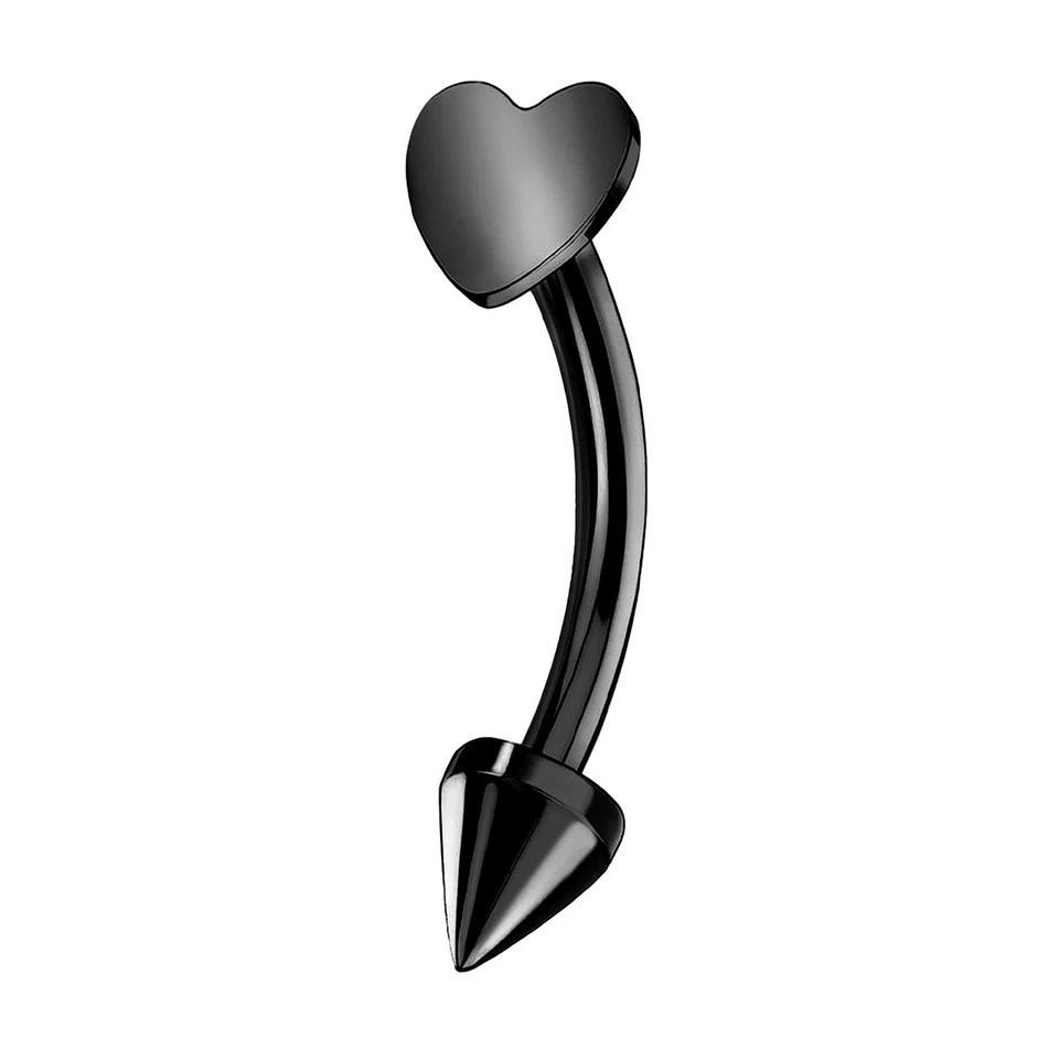 Perno para cejas corazón G23 titanio 16G hélice cartílago lóbulo Daith piercing joyería Foto 2 de 4