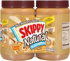 Pack of 2, 40 Ounces, Natural Peanut Butter Creamy Twin Pack