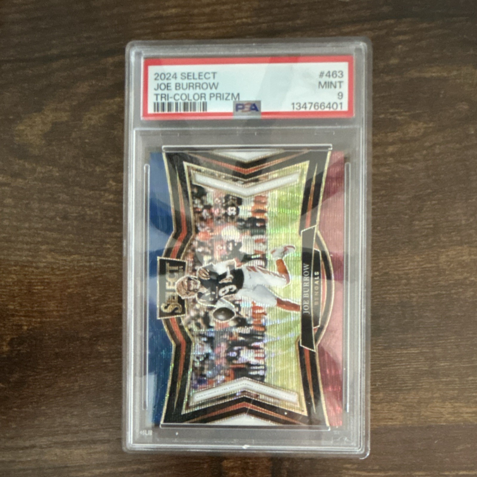 Panini 2024 Select Joe Burrow Cincinnati Bengals #463 Tri-Color Prizm PSA 9 /99