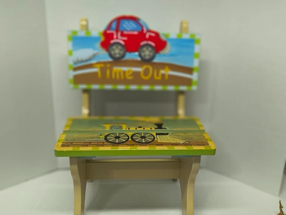 Cadeira Teamson Fantasy Fields transporte madeira tempo limite descontinuada rara - Imagem 4 de 4