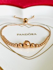 💝 PANDORA Rose Gold String of Beads Slider Bracelet 💖 Wonderful Gift 🎁 