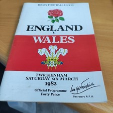 ENGLAND v WALES 6th March 1982 RUGBY PROGRAMME AT TWICKENHAM