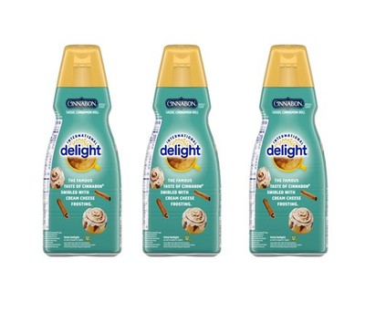 International Delight Cinnabon Coffee Creamer 3 Pack  32 oz Bottles Lactose Free