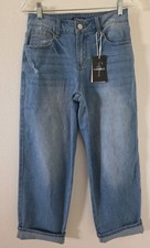 NWT Flamingals Mid Rise Stretch Strait Jeans Womens XS Vintage / Retro Wash 27