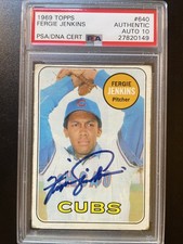 1969 Topps #640 Fergie Jenkins Autograph PSA 10 AUTO