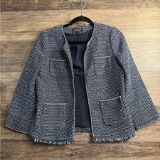 Talbots Navy and Gray Tweed Blazer