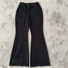Aerie Black Ribbed Flare Pull On Pants Women's MEDIUM Tall Long