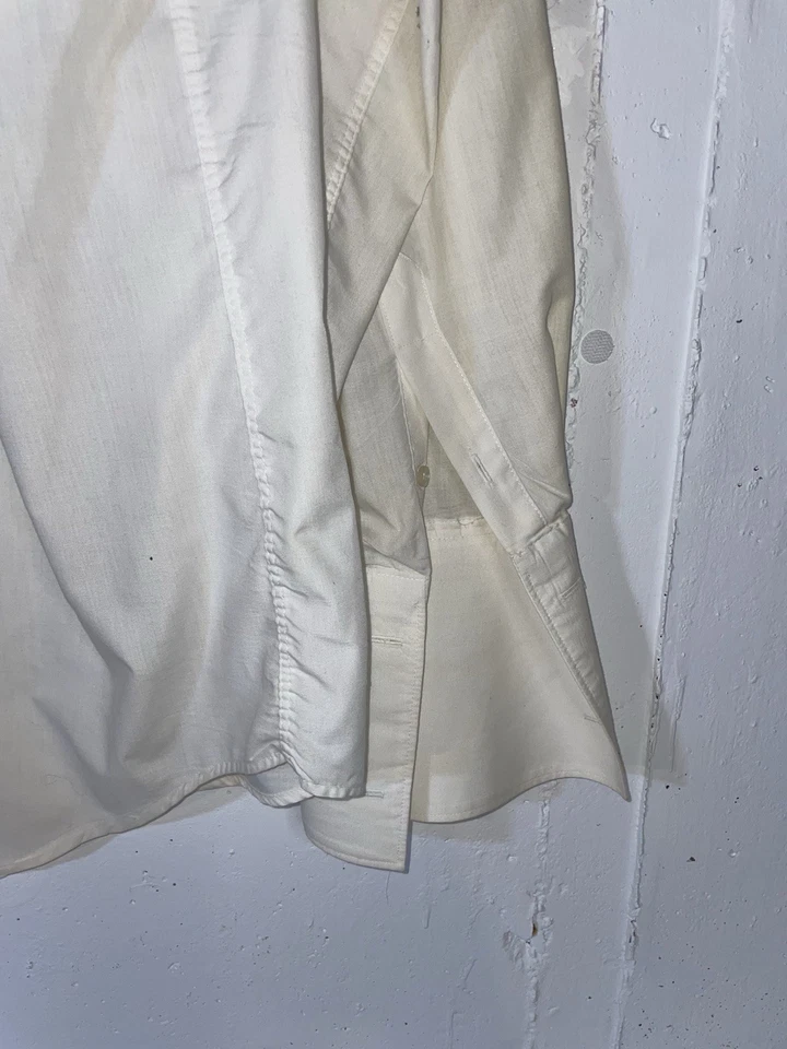 Camisa de Vestir ADOLFO Hombre Alto Manga Larga Con Botones Talla XL 36, Blanco Cremoso Foto 4 de 4