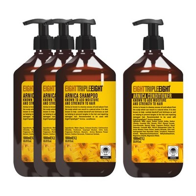 EightTripleEight Arnika Haarpflege Set 3x Shampoo & Conditioner 1L