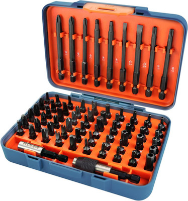 Tools KIBPP022 71Pc Security Bit Set Phillips, Square Recess, Slotted, Pozi Lock
