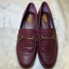 Franco Sarto Carson Loafer in Burgundy faux leather chunky sole