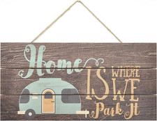 Home Is Where We Park It Wooden Plank Sign 5 X 10 Inches(Xxq008)