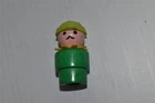 Fisher Price Little People Vintage 993 Castle GREEN WOODSMAN Wood Body-(XPM56)