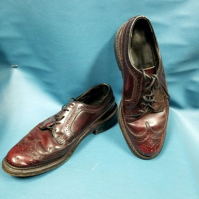 VTG O'Sullivan's Ox Blood Leather Wingtip Oxford Dress Shoes Men's SZ 7.5D