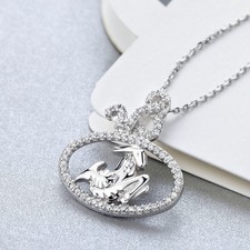 Capricorn Zodiac Pendant in Sterling Silver – Cubic Zirconia Astrology Necklace