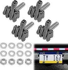 License Plate Bolts 4 Pcs Universal Finger Style Stainless Steel License Black License Plate Bolts 4 Pcs Universal Finger Style Stainless Steel License Black