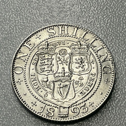 High Grade 1893 Victoria Silver One Shilling Coin  - Picture 3 of 8