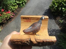 VINTAGE LEGNO INTAGLIATO A MANO UCCELLINO intagliatore Maine firmato ma non leggi cognome