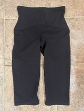 Spanx Leggings M Black Shapewear High Waisted Shorter Capri Shorts Athleisure
