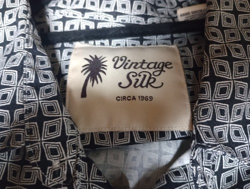 Camisa vintage 100 % seda para hombre con botones XL ¡Bonita! - Imagen 7 de 9