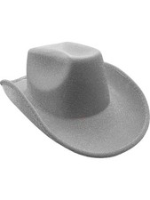 Adult's White Glitter Cowboy Hat Costume Accessory