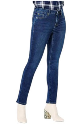 IMAN Women's Perfect Fit Straight Leg Ankle Jean Dark Indigo