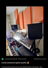 4 Sound Absorbing Acoustic Wall Panels in Orange - SET of 4