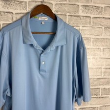 Peter Millar Summer Comfort Solid Baby Blue Performance Golf Polo Mens 2XL