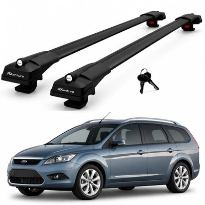 2X Roof Bars for Ford Focus Mk2 Sw 2008 2010 Lockable Roof Rack Cross Bars Black