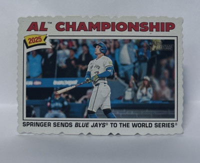 George Springer AL Champions 2026 Topps Heritage Deckle Edge #276 TOR Blue Jays