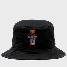 Ralph Lauren Polo Bear Bucket Hat Black SIZE L/XL Holiday Beach Festival Cap £89