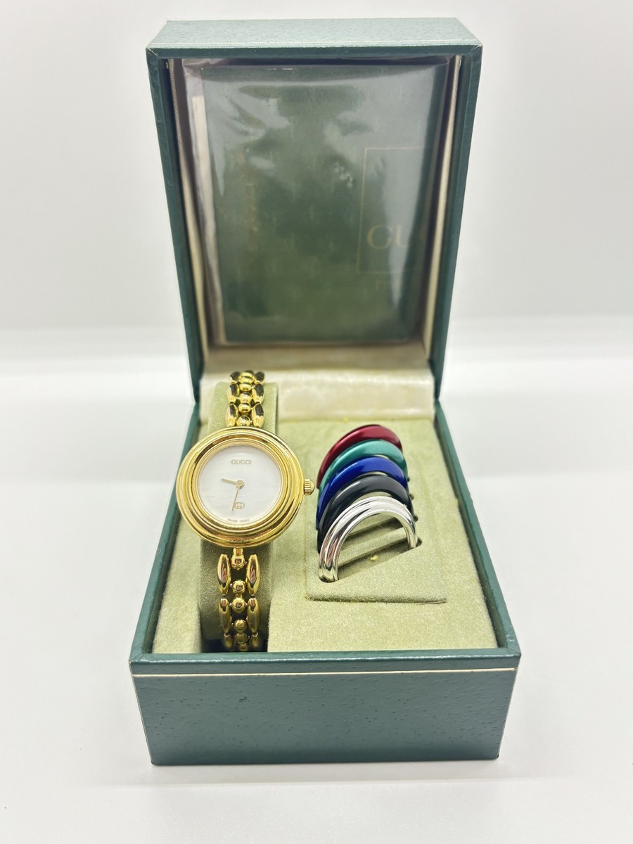 Exc+5 w/Box] Gucci 11/12 Change Bezel Watch White Dial 6 Bezel