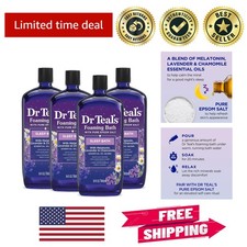 Luxury Epsom Salt Sleep Bath with Lavender  Chamomile - 4 Bottles 34 fl oz